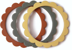 mushie Virágos rágóka - agyag-kakukkfű-napsárga