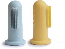 Mushie Ujjra húzható fogkefe - világoskék és nárcisz