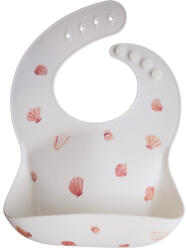 mushie Hajlékony szilikon előke - kagylók (világos)