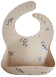 mushie Hajlékony szilikon előke - lila virág