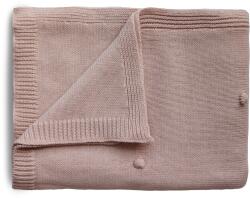 mushie Kötött takaró - pöttyös púderrózsaszín