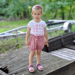 Pippadu Fodros nadrág és hajpánt szett - rózsa