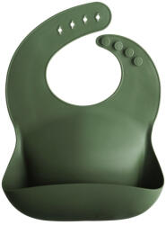 mushie Hajlékony szilikon előke - erdei zöld - pippadu