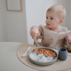 mushie Első babakanál szettem - világos türkiz/homok (2 db)