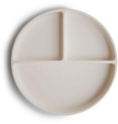 mushie Csúszásmentes lapostányér - krémfehér