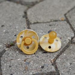 BIBS Colour Tie Dye cumi - mustársárga/krémfehér (2 db)