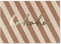 ava&yves - Karácsonyi képeslap - Hohoho (csíkos/arany)