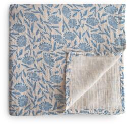 Mushie Muszlin pólya - kék virágok