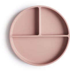 mushie Csúszásmentes lapostányér - púderrózsaszín