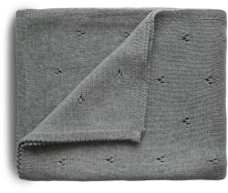 mushie Kötött takaró - csipkés szürke