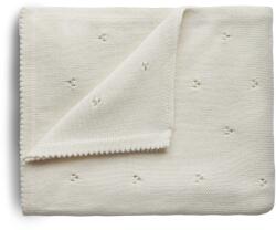 mushie Kötött takaró - csipkés krémfehér