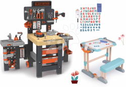 Smoby Set atelier de lucru cu trei părți și bancă din lemn Black&Decker Mega Center Smoby pentru scris și desenat (SM360726-22) Set bricolaj copii