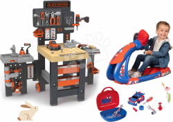 Smoby Set atelier de lucru cu trei părți și simulator Spidey Black&Decker Mega Center Smoby cu valiză și mașinuță (SM360726-21) Set bricolaj copii