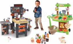 Smoby Set atelier de lucru cu trei părți și stand de legume Black&Decker Mega Center Smoby cu alimente (SM360726-16) Set bricolaj copii