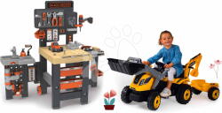 Smoby Set atelier de lucru cu trei părți și tractor Black&Decker Mega Center Smoby cu pedale și încărcător și excavator (SM360726-24) Set bricolaj copii