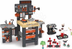 Smoby Set atelier de lucru cu trei părți și aparat de cafea Black&Decker Mega Center Smoby cu set de ceai (SM360726-14) Set bricolaj copii