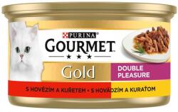 Gourmet GOLD konzrev - grillezett és párolt marha- és csirkehús darabok, 6 x 85g