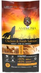 AMBROSIA Adult All Breeds Chicken & Fresh Salmon 12 kg