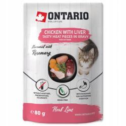ONTARIO Herb tasakos eledel kiscicák részére, csirke 12 x 80 g