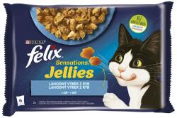 FELIX Sensations Jellies zacskós eledel, ízletes halválogatás kocsonyában 12 x 85 g