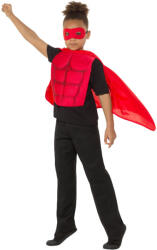 Brunofunnyshop Set de supererou rosu unisex pentru copii 4-7 ani Costum bal mascat copii