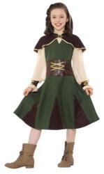 Brunofunnyshop Costum carnaval copii Robin Hood fata verde cu maro 4-6 ani Costum bal mascat copii
