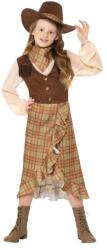 Brunofunnyshop Costum carnaval copii cowgirl maro 7-9 ani Costum bal mascat copii