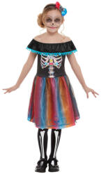 Brunofunnyshop Costum Halloween copii Day of The Dead cu fundita 10-12 ani Costum bal mascat copii