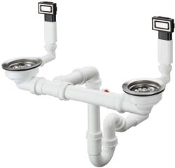 Hansgrohe - Set de scurgere și preaplin chiuvetă dublă, oțel inoxidabil 43922800 (43922800)