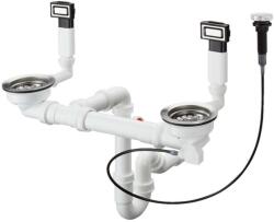 Hansgrohe - Set automat de scurgere și preaplin chiuvetă dublă, oțel inoxidabil 43932800 (43932800)