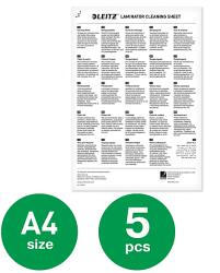 Leitz Premium tisztítólap laminálógéphez, A4, 5 db/csomag (72550000) (72550000)