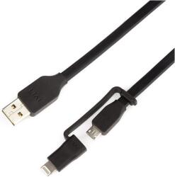 Tylt Cablu de date Tylt Flyp-Duo, Lightning/MicroUSB, 0.3m, USB Reversibil (Negru)