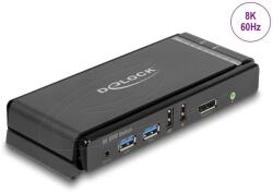 DELOCK DisplayPort 1.4 KVM switch 8K 60 Hz USB 5 Gbps-vel és audióval (11476) - ipon