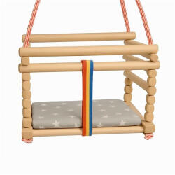 Baby Mix bükkfa gyerek hinta természetes + párnácska (2-58355)