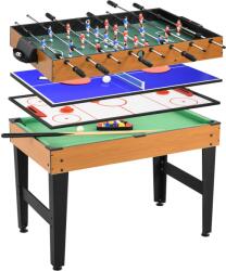HomCom Asztal csocsóval, biliárddal, pingponggal és jégkoronggal, Homcom, MDF és acél, 107x61x84, 5 cm (A70-061V01MX)