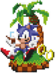 Wiky Jixelz REMIX Sonic puzzle plastic pixel art Chillin' Sonic (053139)
