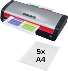 GBC 250 irodai laminálógép, A4, laminálófólia-készlettel, fekete-ezüst (GBC4410070EU)