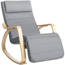 SONGMICS Hintaszék lábtartóval és párnával világosszürke (LYY010G01)