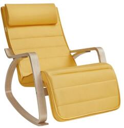 SONGMICS Hintaszék lábtartóval és párnával sárga (LYY010Y01)