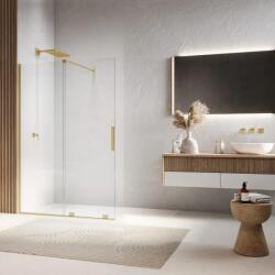 RONAL Perete de dus, tip Walk-In, cu usa culisanta si parte fixa, auriu periat, Ronal Amalia Gold Brushed D35S2 D35S21701307 (D35S21701307)