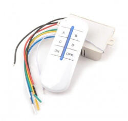 LEDvonal Digitális rádiófrekvenciás távirányítós kapcsoló , 220V , 4 UTAS ON/OFF (JIN4U)