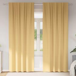 vidaXL Fekete Függöny Gyűrűkkel 2 pcs Bézs 260 x 140 cm Poliészter (4107427)