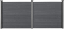 Wohnen WPC kerítéselem szürke kerítéspanel 165x314 cm időtálló, modern kerti kerítés