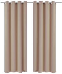 vidaXL 2 db krémszínű sötétítőfüggöny fém fűzőlyukakkal 135 x 175 cm (132201)