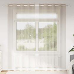 vidaXL Voile Függöny 2 pcs Homokszín 245 x 140 cm Poliészter (4107995)