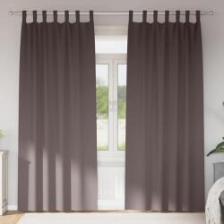 vidaXL Fekete Függöny Gyűrűkkel 2 pcs Sötét Barna 225 x 140 cm (4107555)