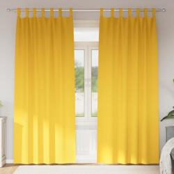 vidaXL Fekete Függöny Gyűrűkkel 2 pcs Mustár sárga 260 x 140 cm (4107617)