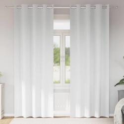 vidaXL Fekete Függöny Gyűrűkkel 2 pcs Tiszta Fehér 260 x 140 cm (4107387)