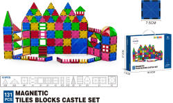 Mamido Set de construcție magnetic colorat 131 piese XL MT1463 (MT1463) Jucarii de constructii magnetice
