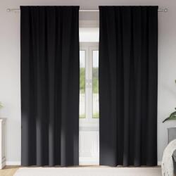 vidaXL Fekete Függöny Gyűrűkkel 2 pcs Fekete 260 x 140 cm Poliészter (4107432)